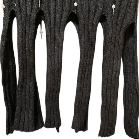 Zara Fringed Pearl Knit Wool Blend Sweater - Picture 13 of 16